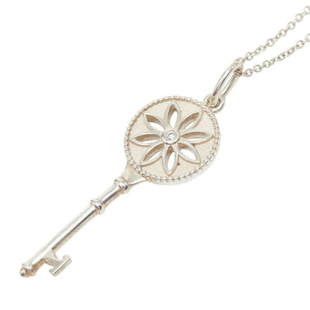 Tiffany & Co. Daisy Key 1P Diamond Necklace Sterling Silver 925